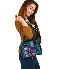 hawaiiShoulder Handbag - Hawaii Turtle Flowers And Palms Retro - Polynesian Pride