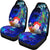 Tahiti Car Seat Covers - Humpback Whale with Tropical Flowers (Blue) - Polynesian Pride