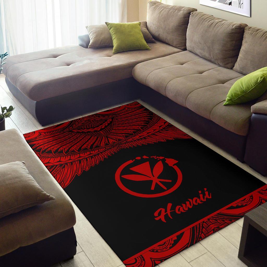 Hawaii Polynesian Area Rug - Hawaii Pride Red Version - Polynesian Pride