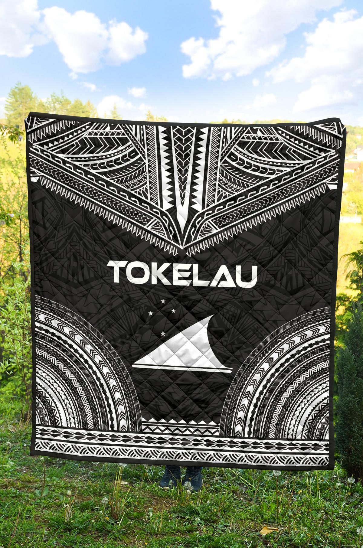 Tokelau Premium Quilt - Tokelau Flag Polynesian Chief Black Version - Polynesian Pride