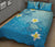 Hawaii Plumeria Deep Blue Turtle Quilt Bed Set - Polynesian Pride