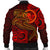 Chuuk Men's Bomber Jacket - Red Shark Polynesian Tattoo - Polynesian Pride