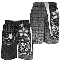 Yap Micronesian Men's Shorts White - Turtle With Hook - Polynesian Pride
