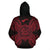 American Samoa Polynesian All Over Zip up Hoodie Map Red - Polynesian Pride