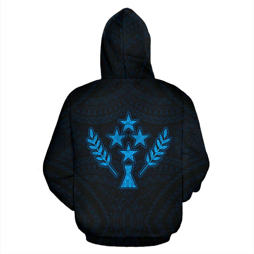 Kosrae Zip up Hoodie Micronesia Kosraean Warrior Blue - Polynesian Pride
