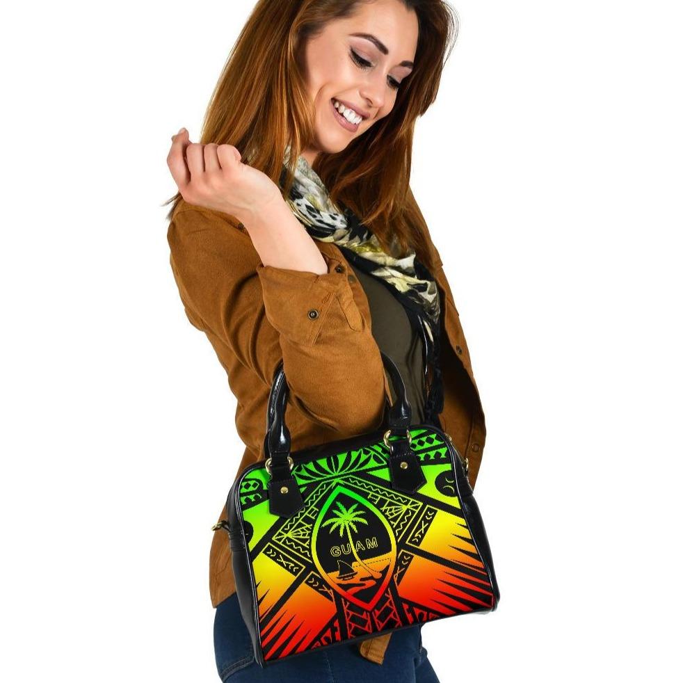 Guam Polynesian Shoulder Handbag - Guam Reggae Seal with Polynesian Tattoo One Size Reggae - Polynesian Pride