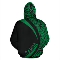 Polynesian Coat of Arms of Samoa Zip Hoodie Green - Polynesian Pride