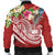 Polynesian Samoa Men's Bomber Jacket - Summer Plumeria (Red) - Polynesian Pride