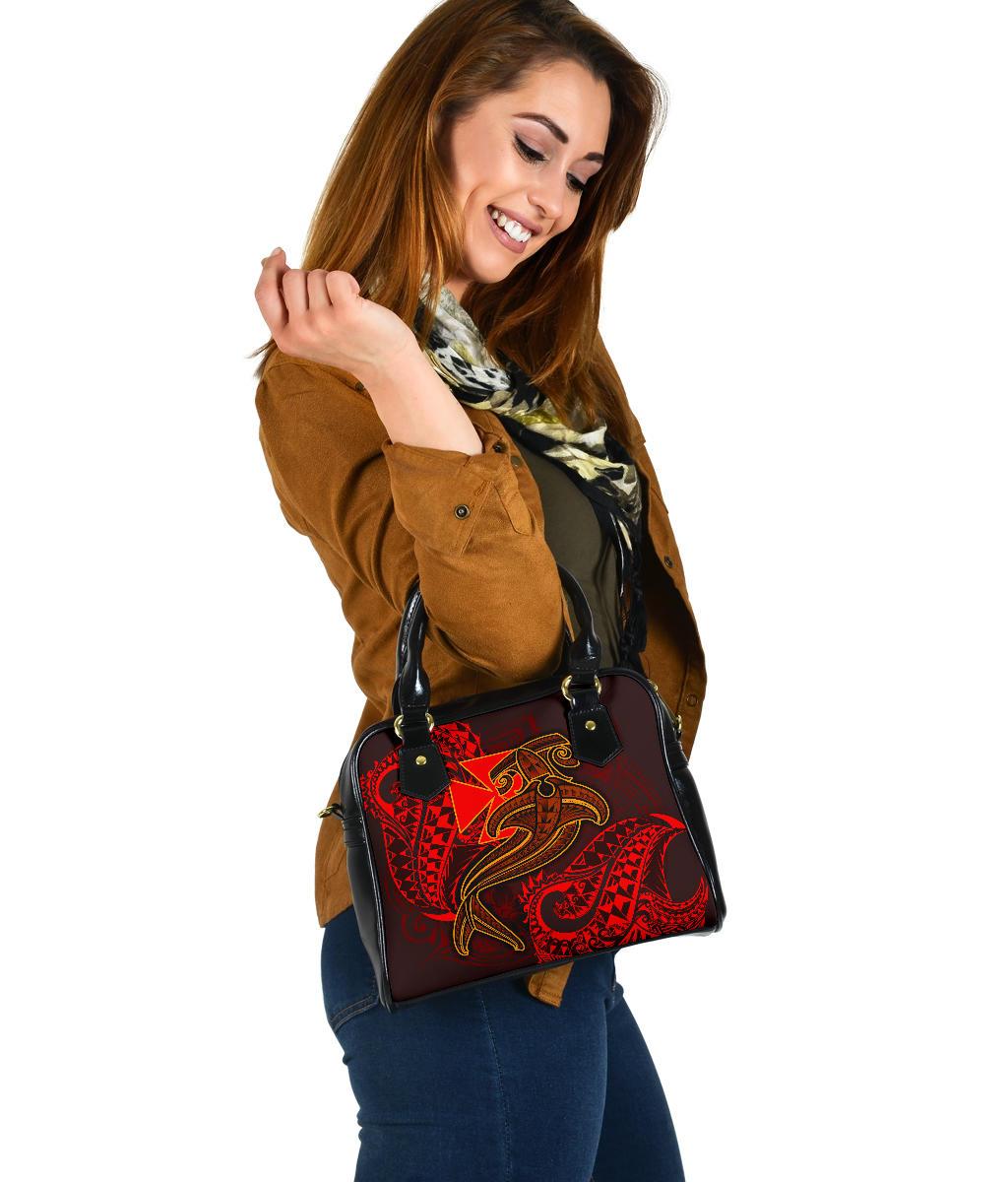 Polynesian Wallis and Futuna Shoulder Handbag - Red Shark Polynesian Tattoo - Polynesian Pride