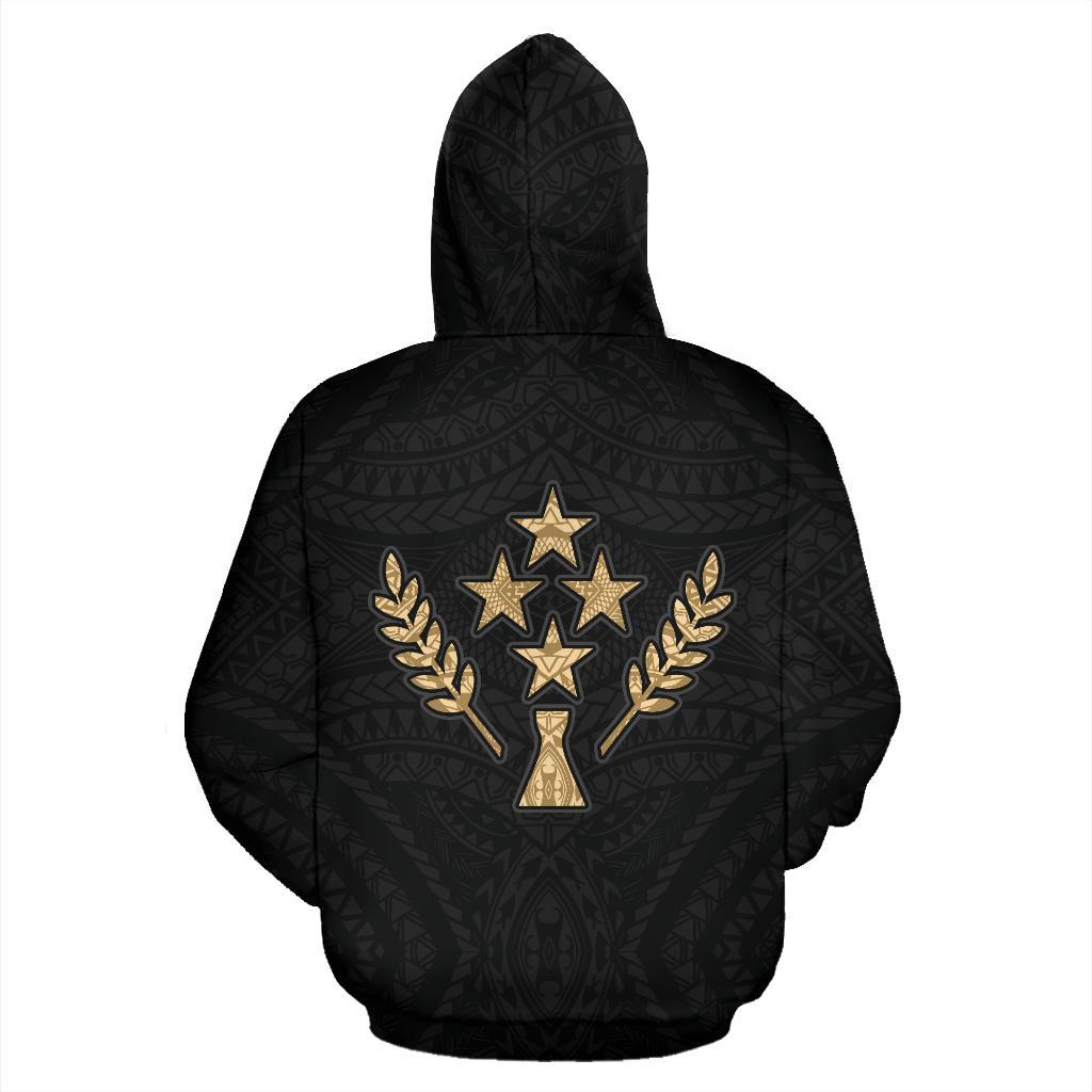 Kosrae Zip up Hoodie Micronesia Kosraean Warrior Gold - Polynesian Pride