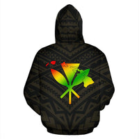 Hawaii Polynesian Map Kanaka Warrior Hoodie (Zip) - Polynesian Pride