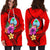 Guam Polynesian Women's Hoodie Dress - Floral With Seal Red - Polynesian Pride