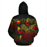 Northern Mariana Islands Polynesian Hoodie Turtle Hibiscus Reggae - Polynesian Pride
