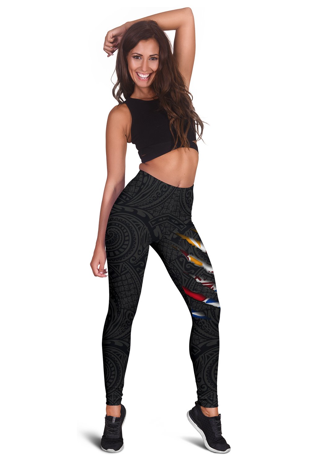 French Polynesia Women's Leggings - Scratch Style - Polynesian Pride