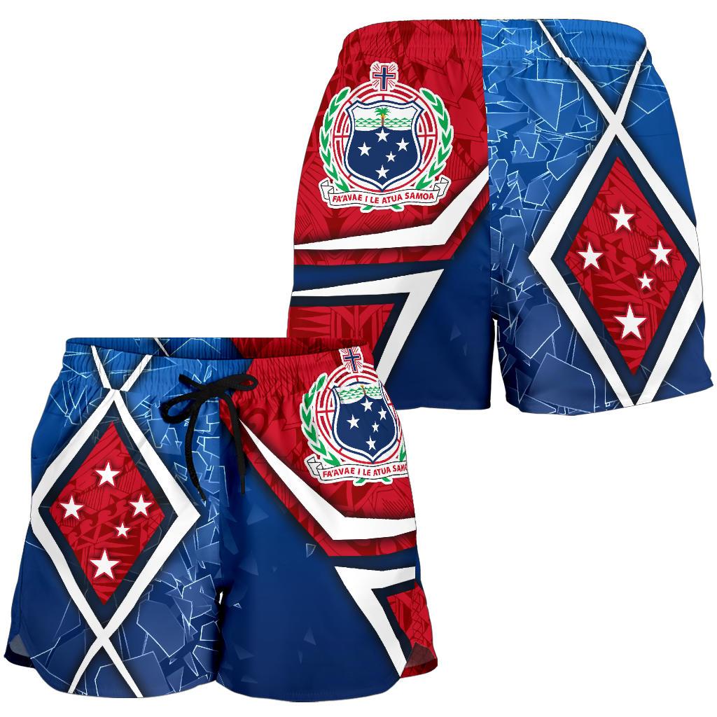 Samoa Women's Shorts - Samoa Flag with Polynesian Patterns - Polynesian Pride