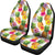 Cool Pineapple And Hibiscus Car Seat Covers Universal Fit White - Polynesian Pride