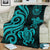 Tahiti Polynesian Premium Blanket - Turquoise Tentacle Turtle - Polynesian Pride