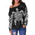 New Zealand Off Shoulder Sweater, Maori Turtle Tattoo Golf Shirts - White - Polynesian Pride