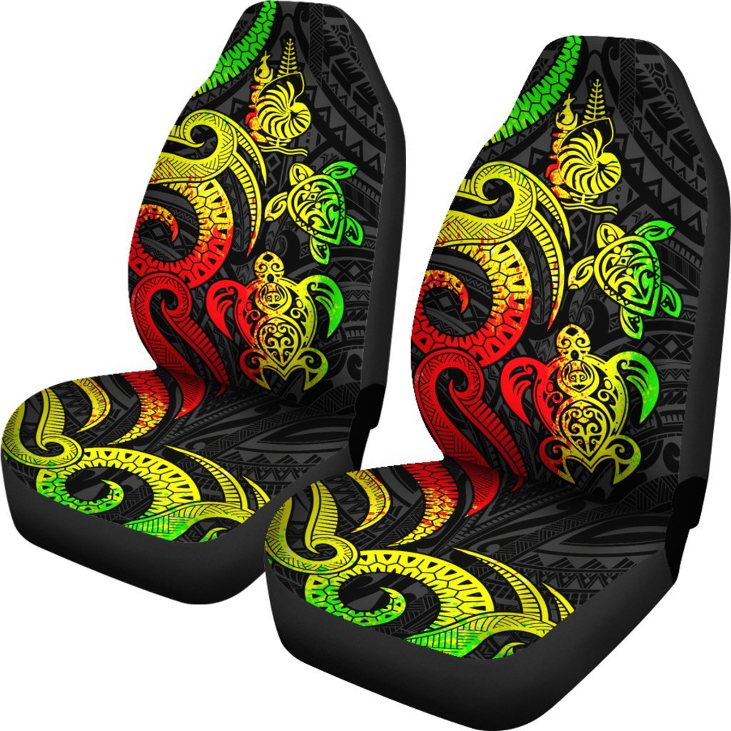 New Caledonia Car Seat Covers - Reggae Tentacle Turtle - Polynesian Pride
