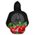 French Polynesia Polynesian Hoodie Black Hibiscus - Polynesian Pride