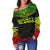 Society Islands Polynesian Chief Women's Off Shoulder Sweater - Reggae Version - Polynesian Pride