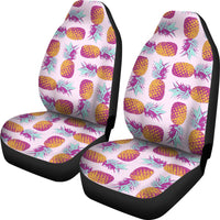 Pineapple Car Seat Covers 07 Universal Fit White - Polynesian Pride