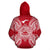 American Samoa Polynesian All Over Zip up Hoodie Map Red White - Polynesian Pride