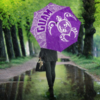 Guam Umbrella Turtle Coat of Arms Polynesian Pattern White Violet Umbrella - TH0 One Size Violet - Polynesian Pride