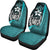 Kosrae Micronesian Car Seat Covers Turquoise - Turtle With Hook - Polynesian Pride