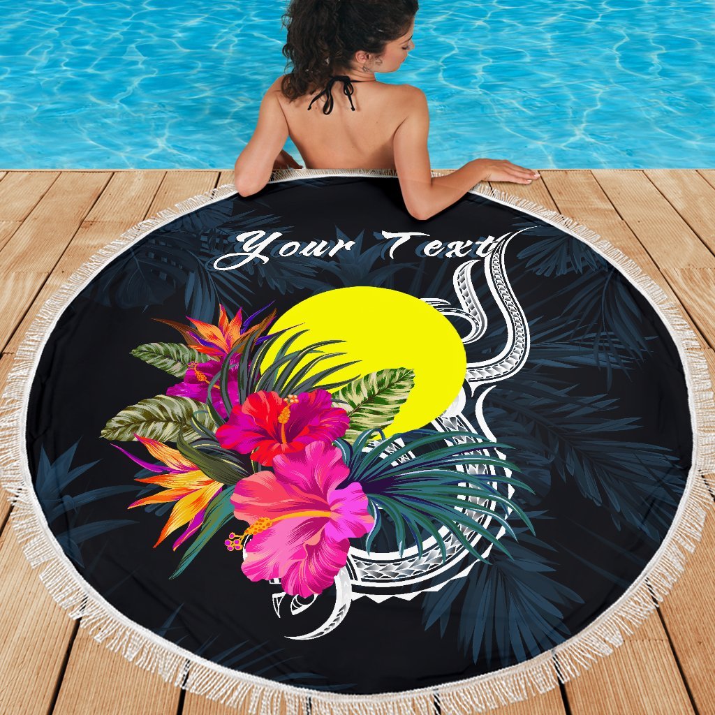 Palau Polynesian Custom Personalised Beach Blanket - Tropical Flower - Polynesian Pride