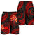 Samoa Polynesian Men Shorts - Red Plumeria - Polynesian Pride