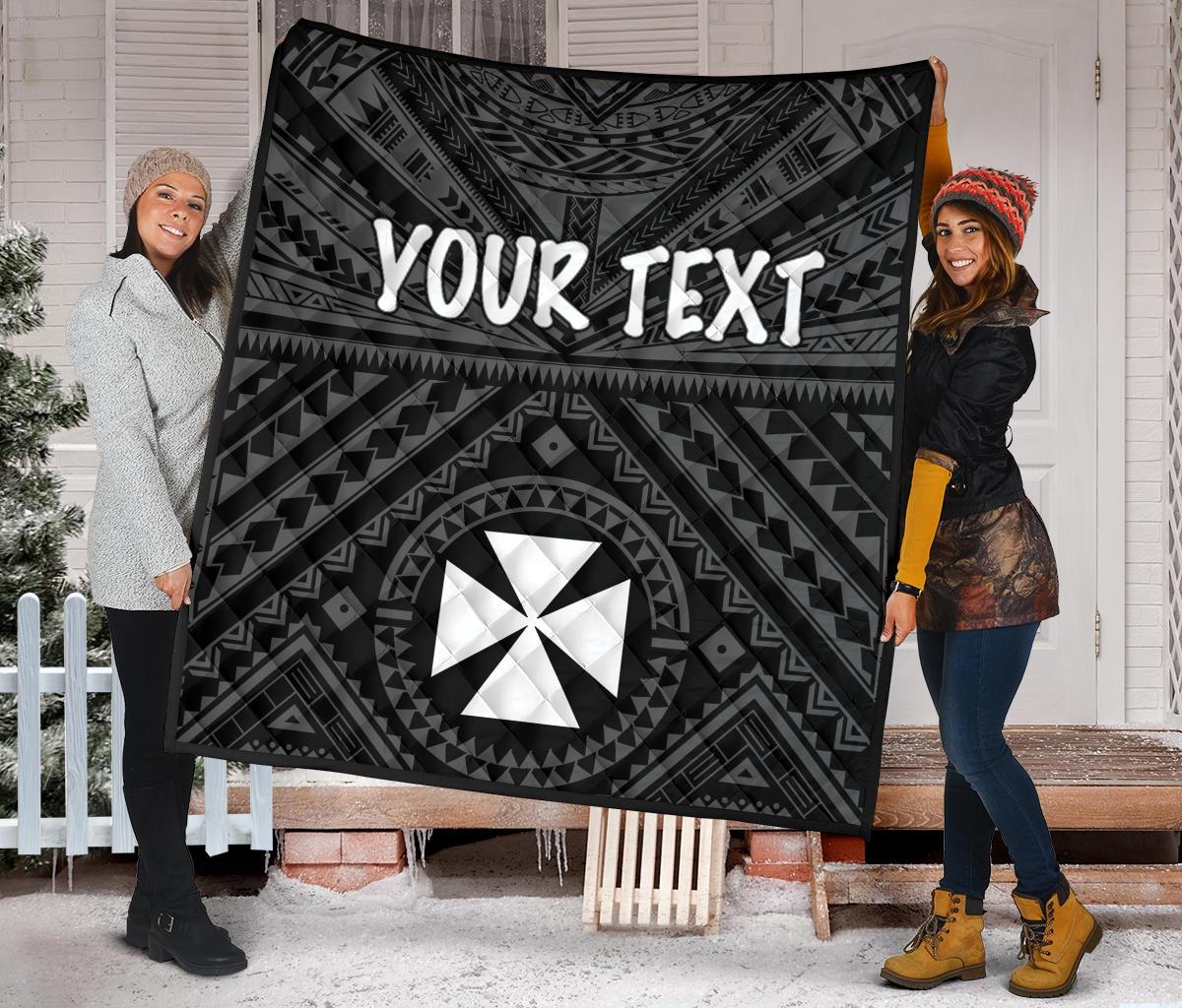 Wallis and Futuna Personalised Premium Quilts - Wallis and Futuna Seal With Polynesian Tattoo Style - Polynesian Pride