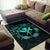 Hawaii Kanaka Turtle Hibiscus Polynesian Rug - Anthea Style Turquoise - Polynesian Pride