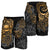 Samoa Polynesian Shorts (Men) - Gold Turtle Flowing - Polynesian Pride