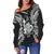 New Caledonia Polynesian Shoulder Sweater Map Black - Polynesian Pride