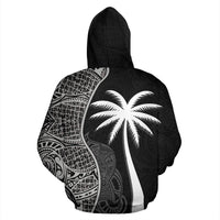 Vanuatu Polynesian Hoodie Coconut Tree Black - Polynesian Pride