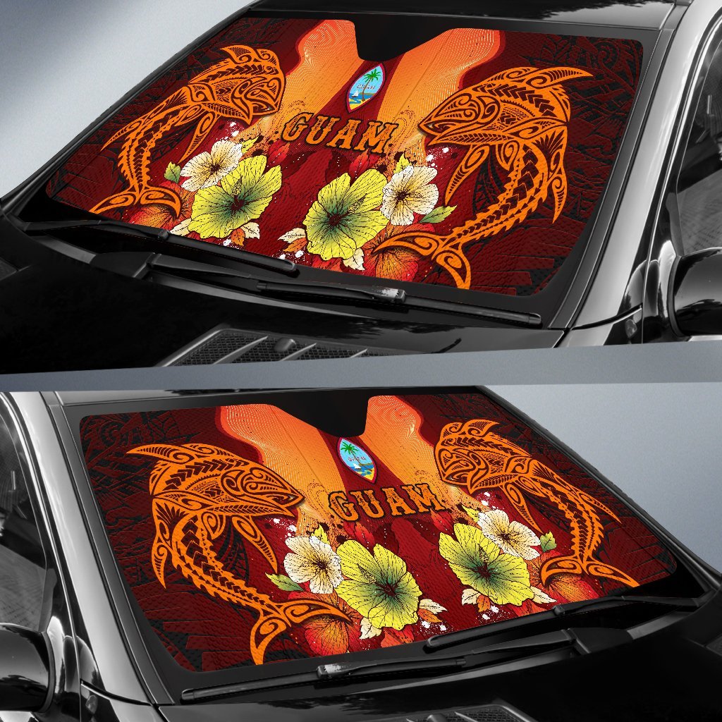 Guam Auto Sun Shade - Tribal Tuna Fish - Polynesian Pride