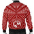 Tonga Men's Bomber Jacket - Tonga Seal With Polynesian Tattoo Style (Red) - Polynesian Pride