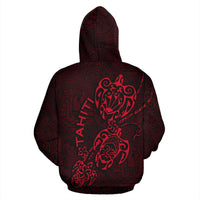 Tahiti Polynesian Family Turtles Hoodie Red - Polynesian Pride