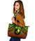 Polynesian Yap Personalised Leather Tote Bag - Reggae Vintage Polynesian Patterns - Polynesian Pride