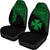 Wallis And Futuna Car Seat Covers - Wallis And Futuna Coat Of Arms Polynesian Tattoo Green Curve - Polynesian Pride