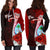 Guam Polynesian Custom Personalised Hoodie Dress - Coat Of Arm With Hibiscus - Polynesian Pride