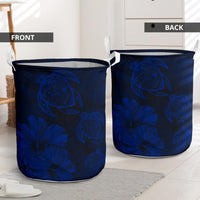 Hibiscus Turtles Hawaii Laundry Basket Blue AH - Polynesian Pride