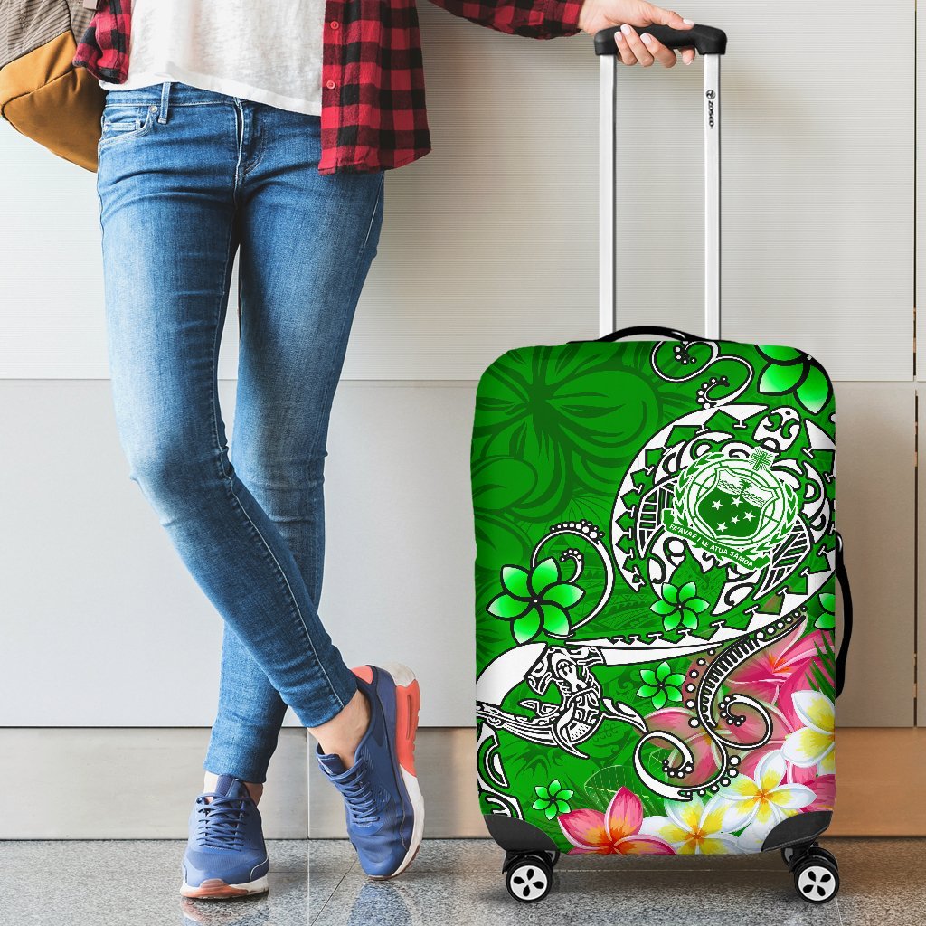 Samoa Luggage Covers - Turtle Plumeria (Green) Green - Polynesian Pride