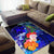 Tonga Custom Personalised Area Rug - Humpback Whale with Tropical Flowers (Blue) - Polynesian Pride