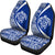 Hawaii Turtle Map Polynesian Car Seat Covers - White And Blue - Circle Style Universal Fit White And Blue - Polynesian Pride