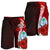 Guam Polynesian Men's Shorts - Coat Of Arm With Hibiscus - Polynesian Pride