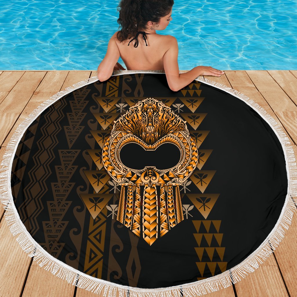 Hawaii Polynesian Beach Blanket - Ikaika Hawaiian One Style One Size Black - Polynesian Pride