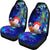 Marshall Islands Custom Personalised Car Seat Covers - Humpback Whale with Tropical Flowers (Blue) - Polynesian Pride