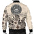 American Samoa Men's Bomber Jacket - The Beige Hibiscus - Polynesian Pride